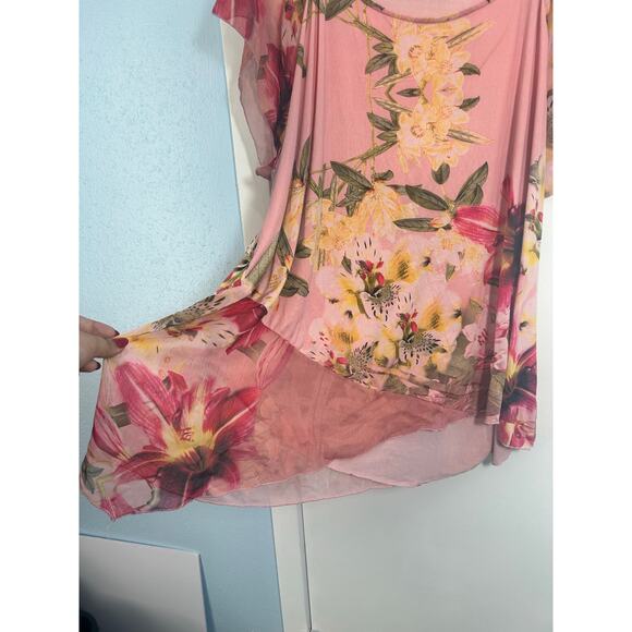 Cato Blouse Size 26/28W Pink Chiffon Fairy Core Romantic Balletcore Spring - Picture 3 of 8